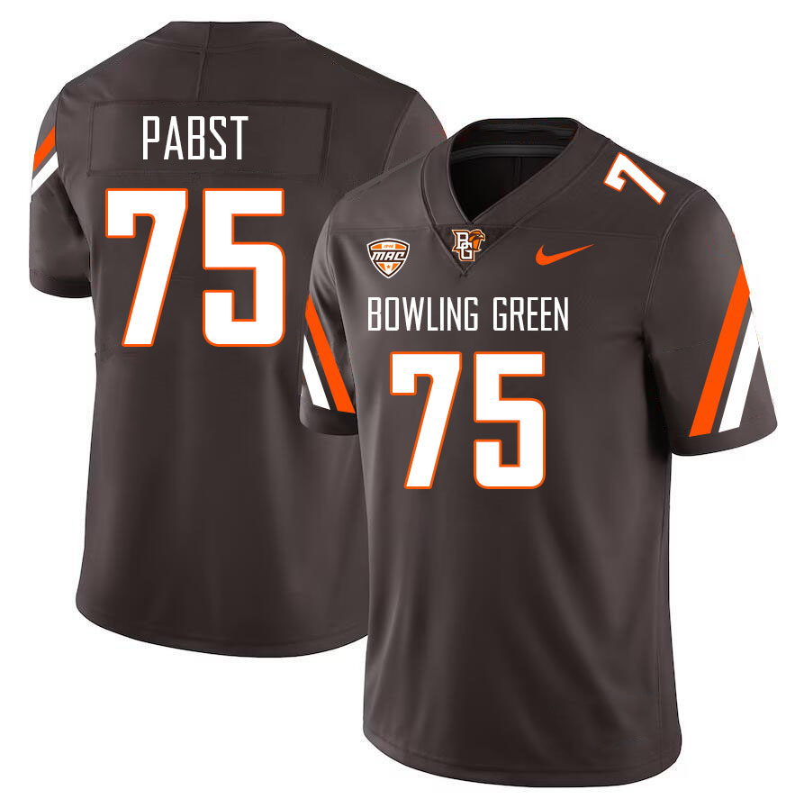 Bowling Green Falcons #75 Nate Pabst College Football Jerseys Stitched Sale-Brown